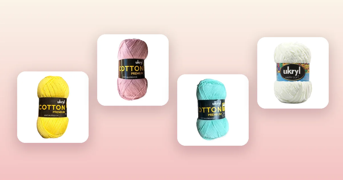 Ovillos de hilo de algodón en colores pastel para tejer amigurumis