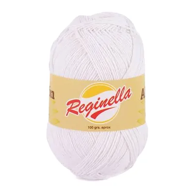 Ovillo de algodón Reginella color blanco, 100 g aproximados