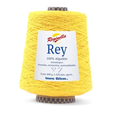 Cono de algodón amarillo Reginella Rey 100% algodón antialérgico, 400 g