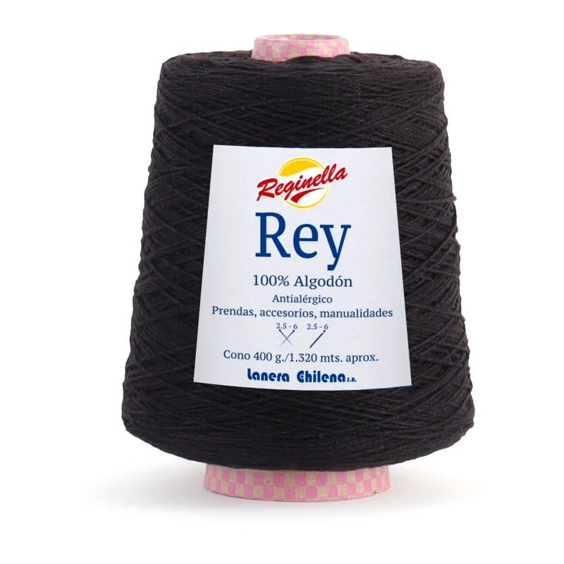 Cono de algodón negro Reginella Rey de 400 g