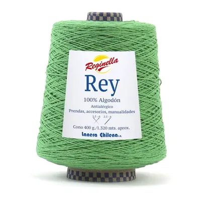 Cono de algodón verde pino Reginella Rey 100% algodón antialérgico, 400 g