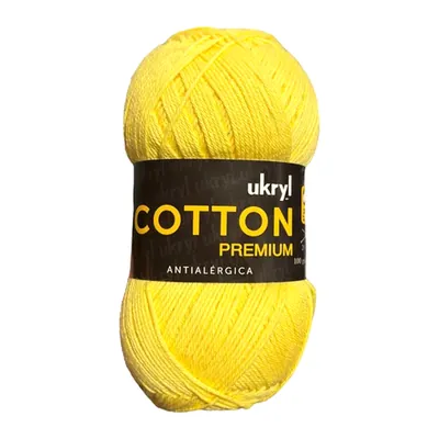 Ovillo de hilo de algodón Ukryl Cotton Premium color amarillo pastel