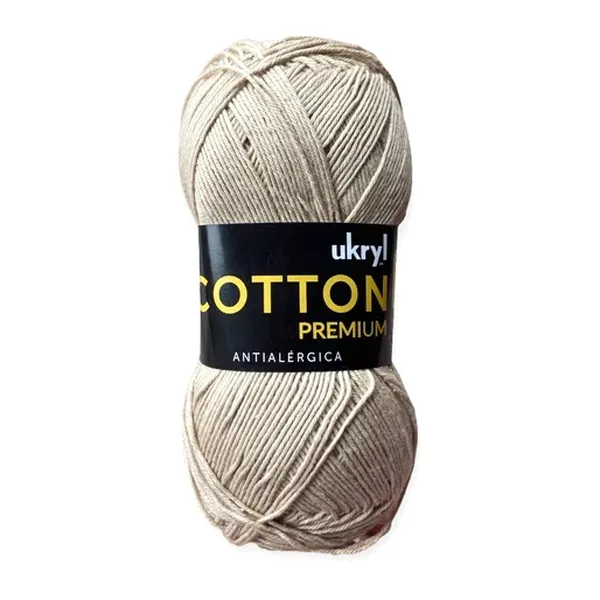 Ovillo de hilo de algodón Ukryl Cotton Premium color arena, 100 g