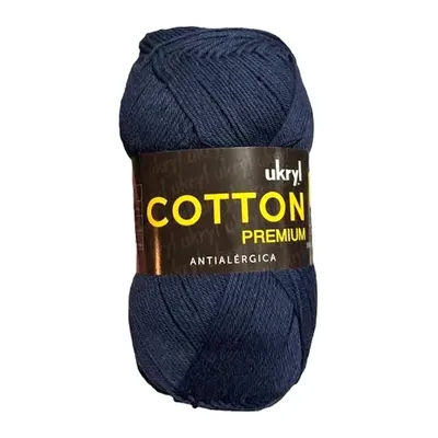 Ovillo de hilo de algodón Ukryl Cotton Premium color azul marino, 100 g