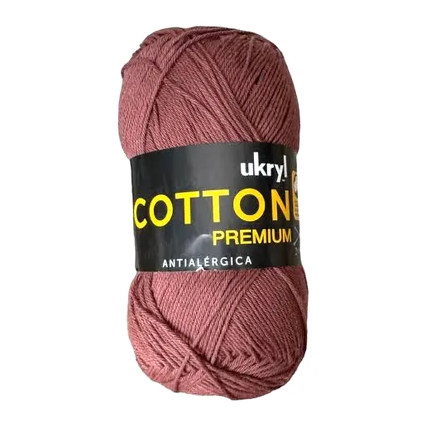 Ovillo de hilo de algodón Ukryl Cotton Premium color café moro, 100 g