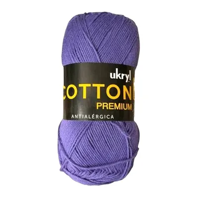 Ovillo de hilo de algodón Ukryl Cotton Premium color lila, 100 g