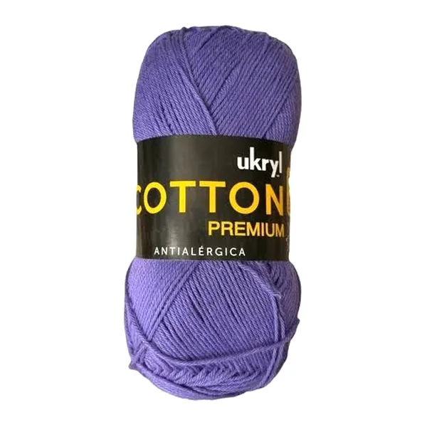Ovillo de hilo de algodón Ukryl Cotton Premium color lila, 100 g