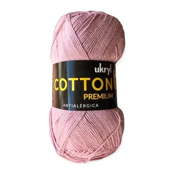Ovillo de hilo de algodón Ukryl Cotton Premium color palo rosa, 100 g