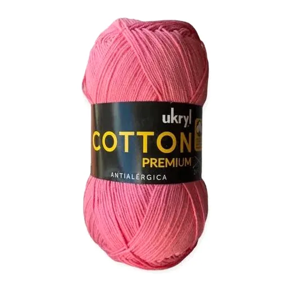 Ovillo de hilo de algodón Ukryl Cotton Premium color sandía, 100 g