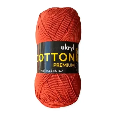 Ovillo de hilo de algodón Ukryl Cotton Premium color terracota, 100 g
