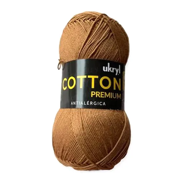 Ovillo de hilo de algodón Ukryl Cotton Premium color tostado, 100 g