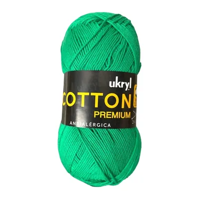Ovillo de hilo de algodón Ukryl Cotton Premium color verde navidad, 100 g