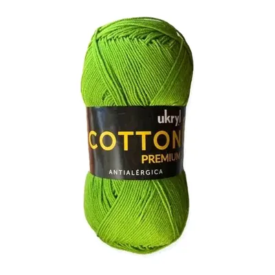Ovillo de hilo de algodón Ukryl Cotton Premium color verde pistacho, 100 g