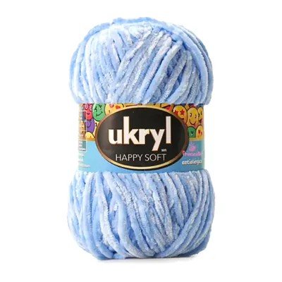 Ovillo de lana chenille Ukryl Happy Soft color celeste