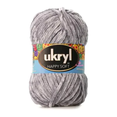Ovillo de lana chenille Ukryl Happy Soft color gris