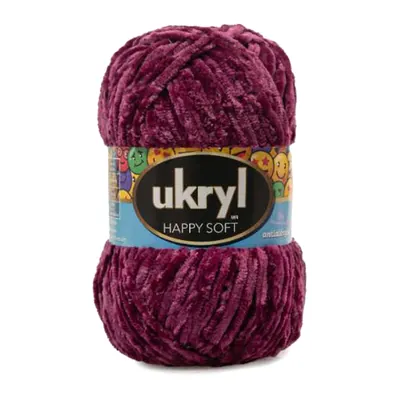 Ovillo de lana chenille Ukryl Happy Soft color morado
