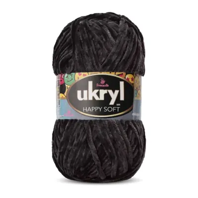 Ovillo de lana chenille Ukryl Happy Soft color negro
