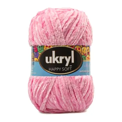 Ovillo de lana chenille Ukryl Happy Soft color rosado