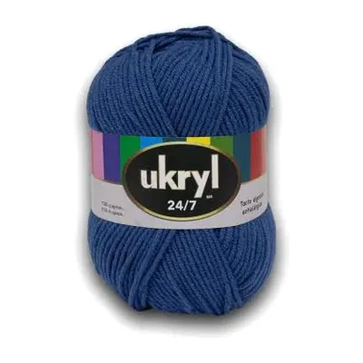 Ovillo de lana Ukryl 24/7 color azul jeans, 100 g y 150 m aproximados