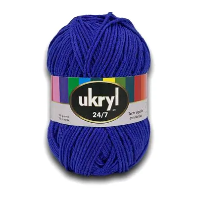 Ovillo de lana Ukryl 24/7 color azul rey, 100 g y 150 m aproximados