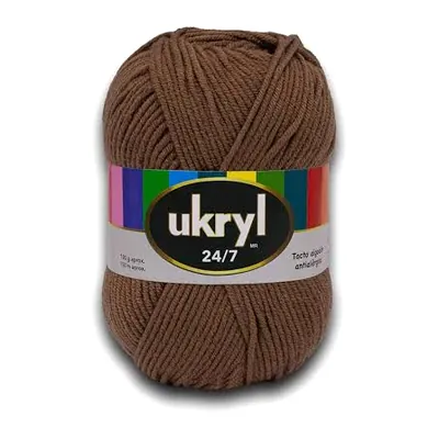 Ovillo de lana Ukryl 24/7 color café, 100 g y 150 m aproximados