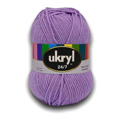 Ovillo de lana Ukryl 24/7 color lila, 100 g y 150 m aproximados