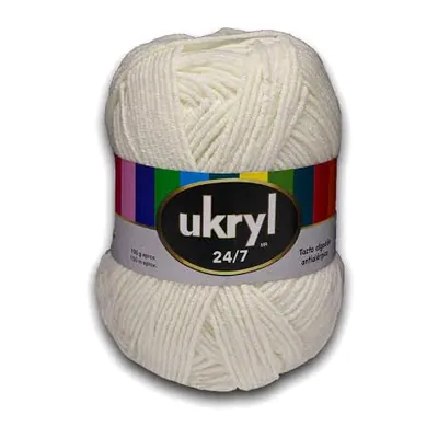 Ovillo de lana Ukryl 24/7 color mantequilla, 100 g y 150 m aproximados