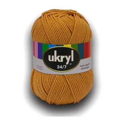 Ovillo de lana Ukryl 24/7 color mostaza, 100 g y 150 m aproximados