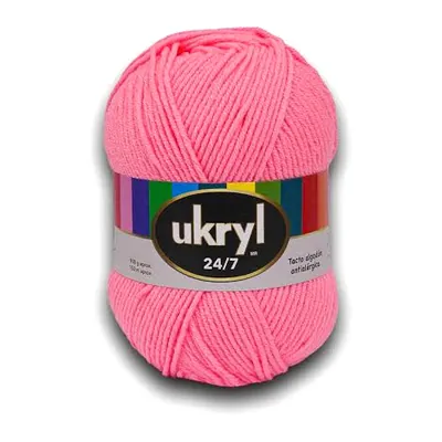Ovillo de lana Ukryl 24/7 color rosado, 100 g y 150 m aproximados