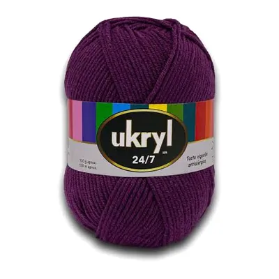 Ovillo de lana Ukryl 24/7 color uva, 100 g y 150 m aproximados