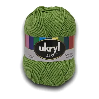 Ovillo de lana Ukryl 24/7 color verde pistacho, 100 g y 150 m aproximados